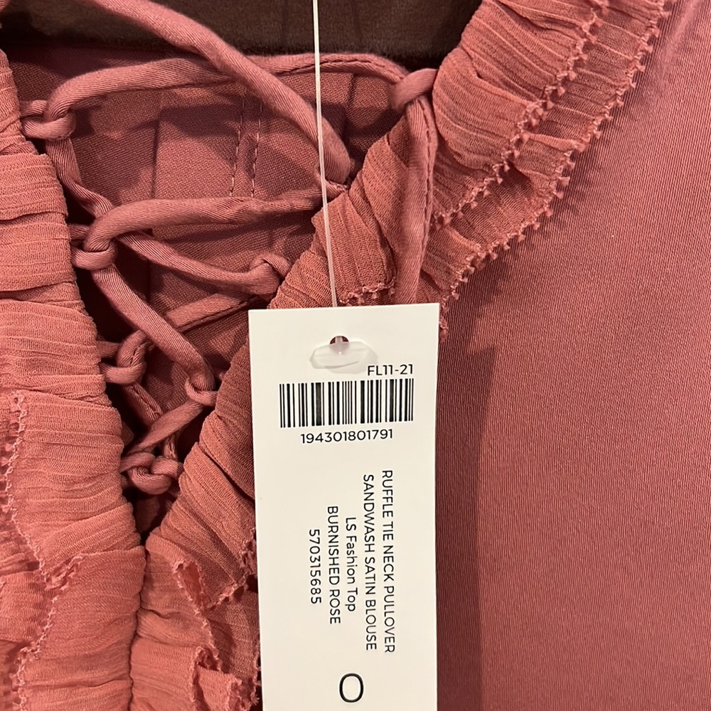 Chicos Ruffle Tie Neck Pullover - Picture 5 of 5